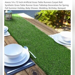 Artificial grass table runner